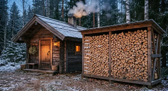 Укладка дров в Рузе, улица Вишнёвая, 29